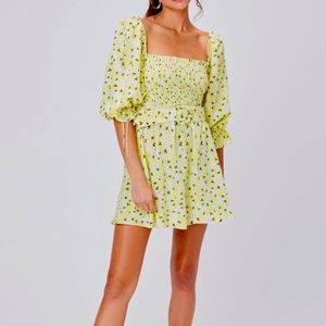 For Love and Lemons Chrysanthemum Belted Dress Size XL (Fits like a Large)